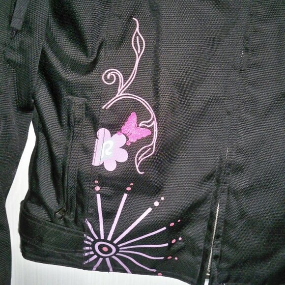 Joe Rocket Women's Motorcycle Textile Jacket Black Pink Butterfly SZ M SUPERB - Picture 8 of 12